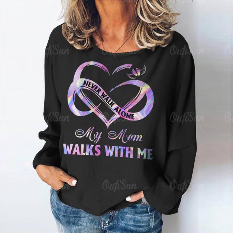 Женская футболка с длинным рукавом, винтажные топы с принтом, повседневные выходные, базовая футболка с круглым вырезом для девочек, женские футболки Y2k, осенняя одежда большого размера