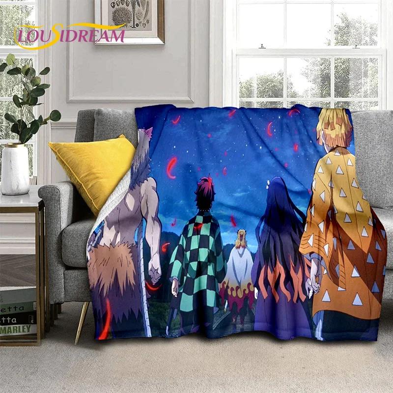 Kamado Nezuko Demon S-Slayer Japan Anime Soft Flannel Blanket для кроватей, спален, диванов, пикников, пледов для детей, отдыха на свежем воздухе