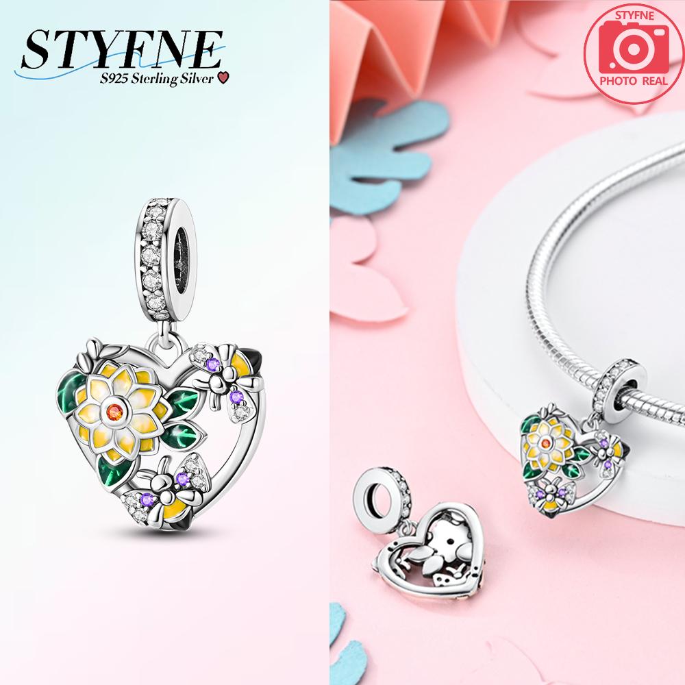 New 925 Silver Sparkling Magic Cube Love Charm Red Heart Beads DIY for Women Bracelet Fine Jewelry Gift Accessories