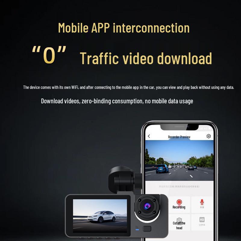 Видеорегистратор с тремя камерами: Запись спереди, внутри, сзади с мобильной связью и качеством HD