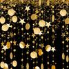 4m Five-Pointed Stars Round Mirror Effect Hanging Banner Bunting Party Decor