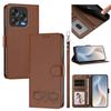 Happy Heart Pattern Magnetic Closure Vegan Leather Phone Case With Wrist Strap For ZTE Blade A56 4G