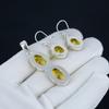 Beautiful Citrine Pendant Set, Citrine Gemstone Handmade 925 Sterling Silver Earring Pendant Set For Women Pendant Birthday Gift