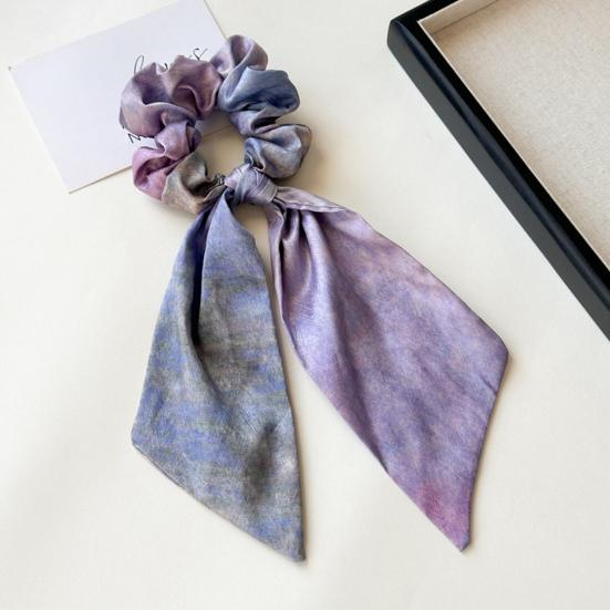 Hair Tie for Women, Silk-Like Fabric Soft Touch Hair Rope, Artistic Oil Painting Print Hair Band for Low Ponytail Versatile Hair Accessories