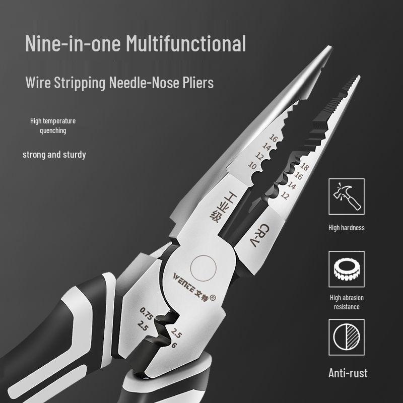 9-дюймовые многофункциональные плоскогубцы электрика - Импортная коллекция плоскогубцев с длинными губками