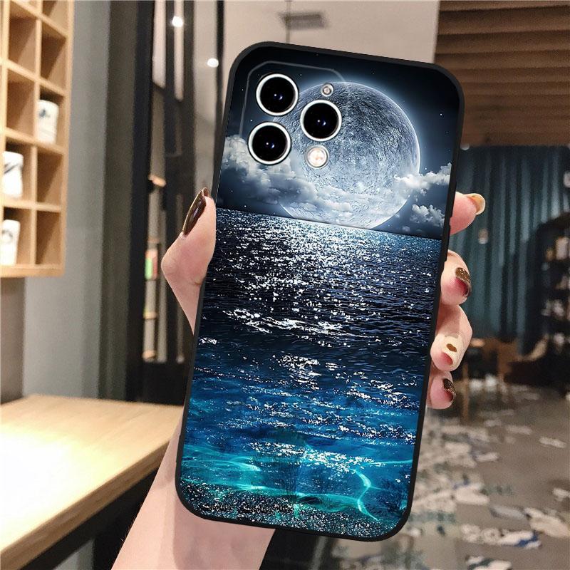 Чехол для телефона «Космическая луна» для iPhone Samsung Galaxy Redmi Xiaomi Oppo OnePlus Note SA 7 8 9 10 11 12 13 14 20 21 22 23 53 54 Pro Max Plus Ultra TPU Soft