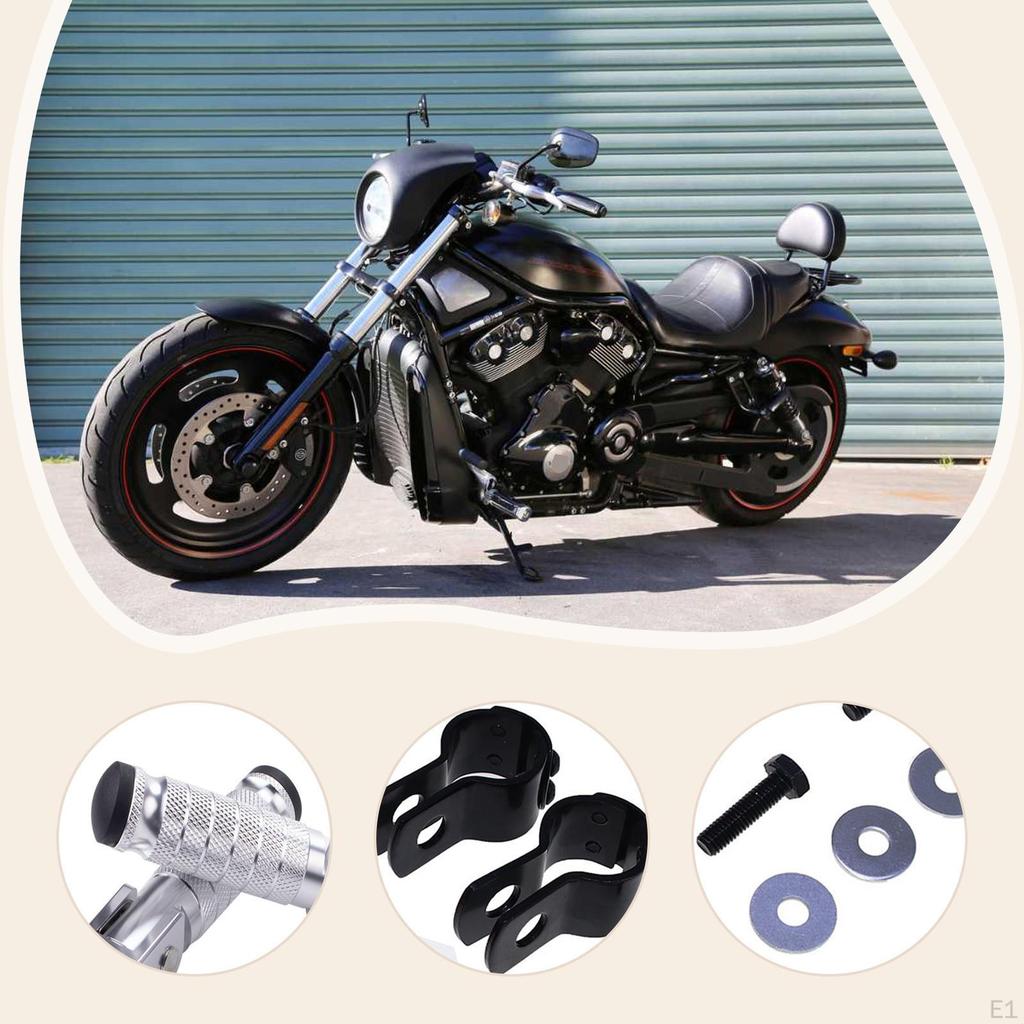 2 Pieces Motorcycle Footrests Pedal Board Compatibility 8mm Mounting Bolt Foot Pegs Fittings Easy