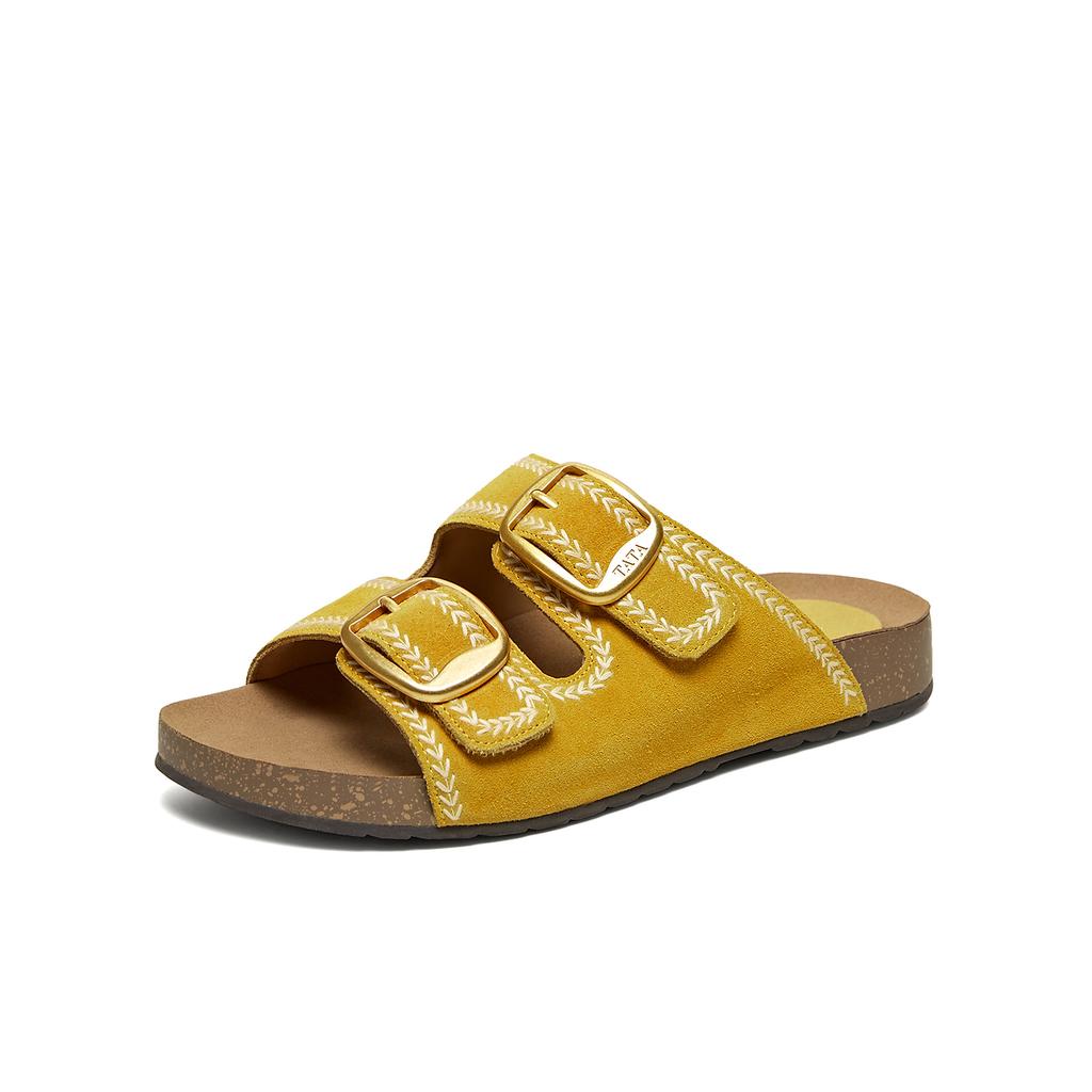 TATA/He She 2026 Summer Shopping Mall Same Style Boken Shoes Women's Outdoor Fashion Slippers