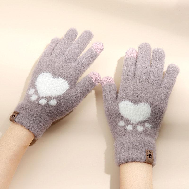 Толстые теплые детские перчатки, зимние варежки на палец, милые женские теплые лыжные перчатки с героями мультфильмов, зимние женские перчатки, рождественские