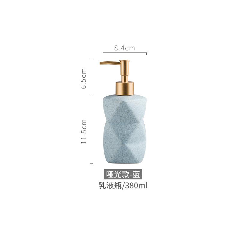 European Irregular Ceramic Lotion Bottle Bathroom Accessories Gold Press Head Hand Sanitizer Portable Dispensing Soap Dispenser