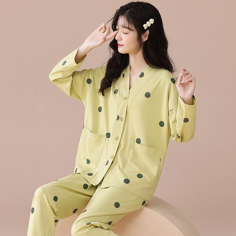 Women's Cartoon V-Neck Long-Sleeve Pajama Set