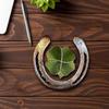 Four Leaf Luck Horseshoe Handmade Horseshoe Decor  Luck  Door Wall Decoration Horseshoe Art Ornaments
