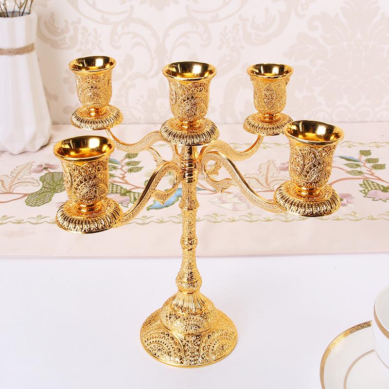 European Style Wedding Candelabra: 5-Head, 3-Head Candle Holder for Dining Table, Candlelight Dinner, Home, Hotel Decoration Ornaments.