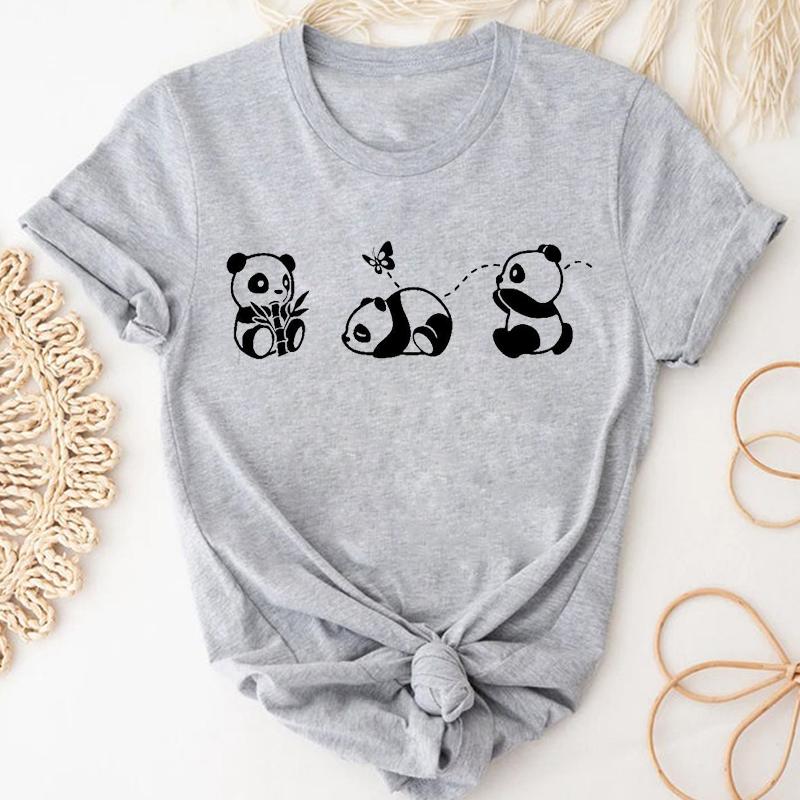 Футболка, модная футболка, одежда, повседневная, Sweet Love, панда, весна, с коротким рукавом, женская футболка с принтом, летняя женская футболка с рисунком