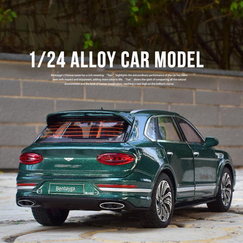 1/24 Scale Bentley Bentayga Diecast Car Model, Pull Back Toy with Sound and Light for Kids, Toddler Boys Girls Gift Collection