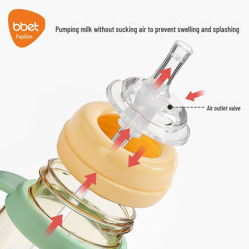 Стакан для воды Babixiang PPSU широкого калибра для детей 1-3 лет, с мультяшным дизайном, с двойной ручкой, с защитой от падения