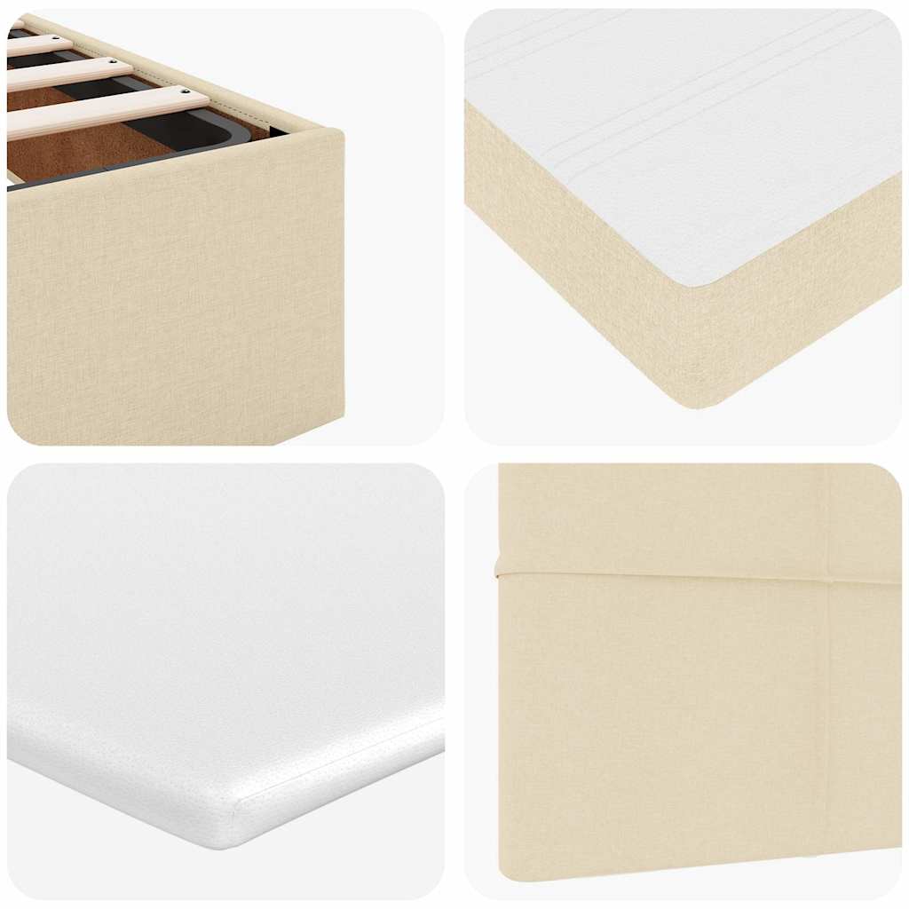 Enjoy restful nights with this Ottoman bed with mattress and LEDs in cream color 160x200 cm fabric