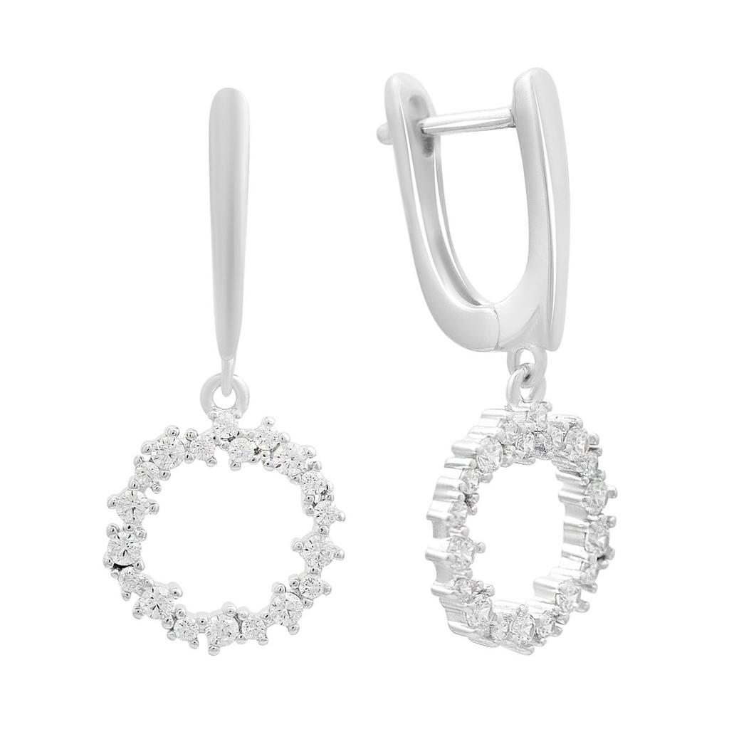 Серебряные серьги с фианитами (2209249)