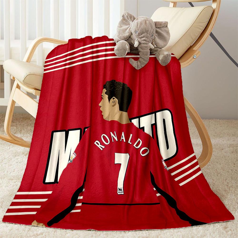 Ronaldo's Legacy In Red Flannel Blanket-Soft and Suitable for Sofas,Beds,Offices,Travel,All Seasons,Great Gift for Holidays and Birthdays.