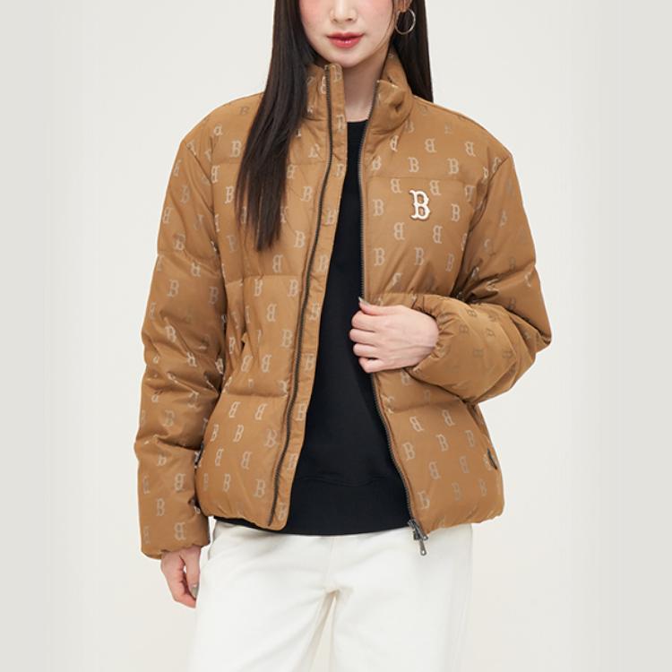 Новая серия MLB MONOGRAM Куртка пуховая Boston Red Sox AW24 Унисекс Темно-верблюжий 3ADJM0346-43CAD
