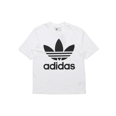 Футболка с круглым вырезом Originals Trefoil Casual Print для мужчин, белые CW1212
