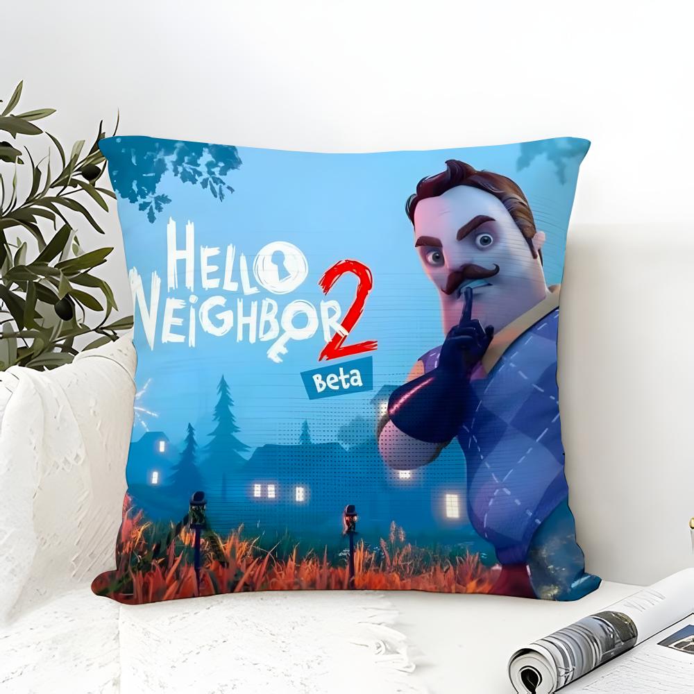 Смешная игра ужасов H-Hello Neighbor 2 Наволочка Льняная наволочка Диван Домашний декор Чехол для подушки Чехол для подушки
