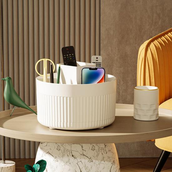 Держатель для кистей для макияжа, вращающийся на 360 градусов, большая вместимость, несколько отделений, органайзер для косметики на столешницу