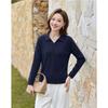 Women S Autumn Long Sleeve Polo Neck T Shirt Casual Loose Fit Top