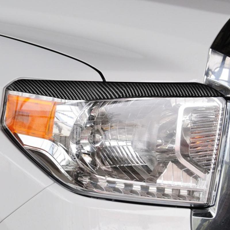 For Toyota Tundra 2014 2015 2016 2017 2018 Car Style Carbon Fiber Eyelids Decal Headlight Eyebrow Sticker Cover