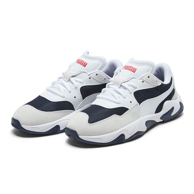 Puma Storm Adrenaline Sports Прочные Повседневные Кроссовки с Низким Верхом Унисекс Повседневная Обувь Черно-Белые 369797-01