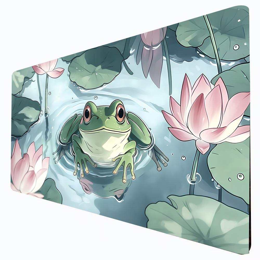 Frog Lotus Design TCG Playmat Magic Card Battle Mat 35X60CM Gathering Gaming Mats Tapete Magic Gaming Play Mat Card Desk Pads