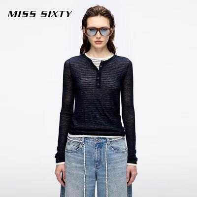 Женская вязаная футболка-поло из искусственной многослойной шерсти, осень 2025 года.