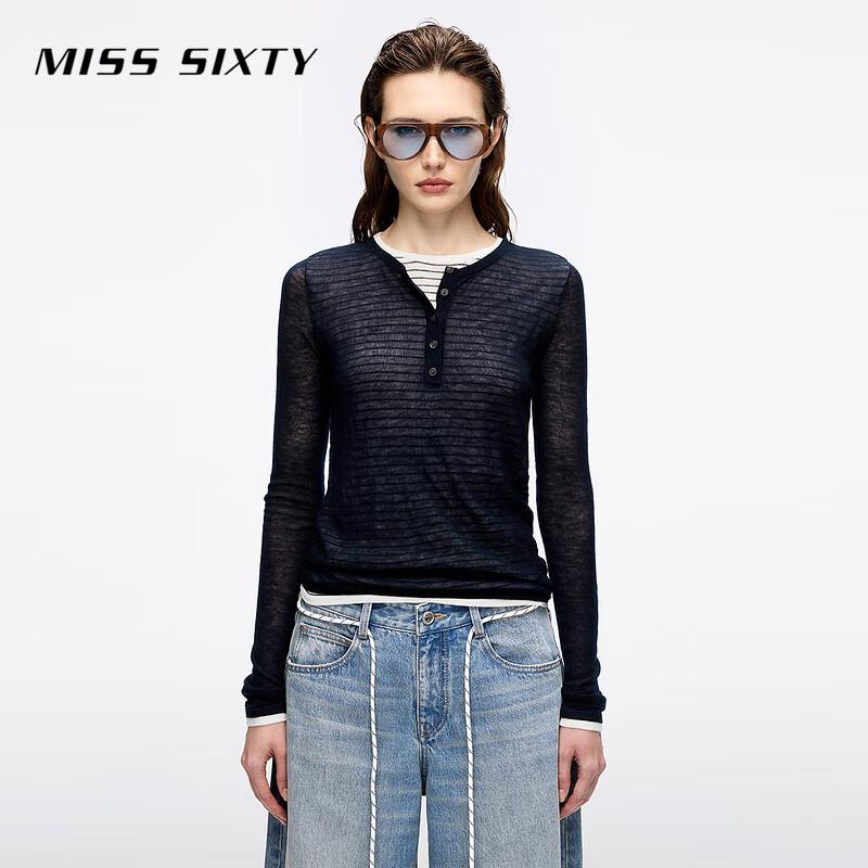 Miss Sixty Женская вязаная футболка-поло из искусственной многослойной шерсти, осень 2025 года.