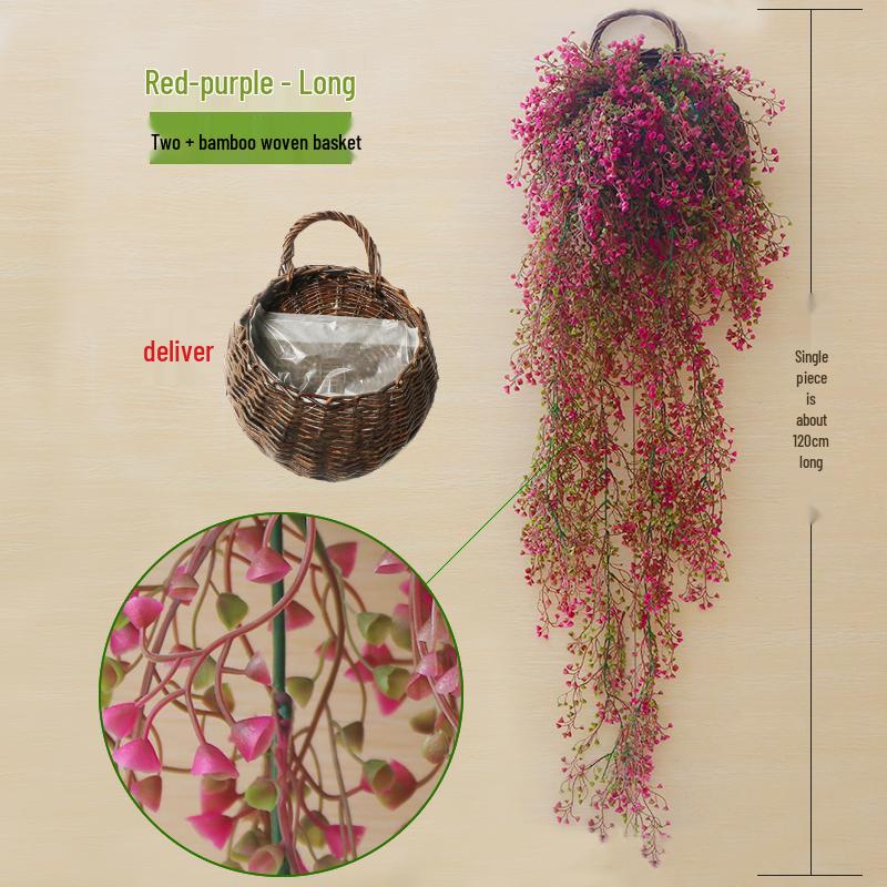 Golden Bell Willow Artificial Trailing Flower Vine for Indoor Wall Decoration