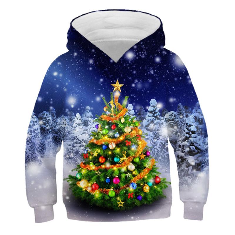 5-14 Years Boys Hoodies Girls Pullover Autumn 3D Snowman Print Teenagers Christmas Halloween Gift New Children Sweatshirt Coat