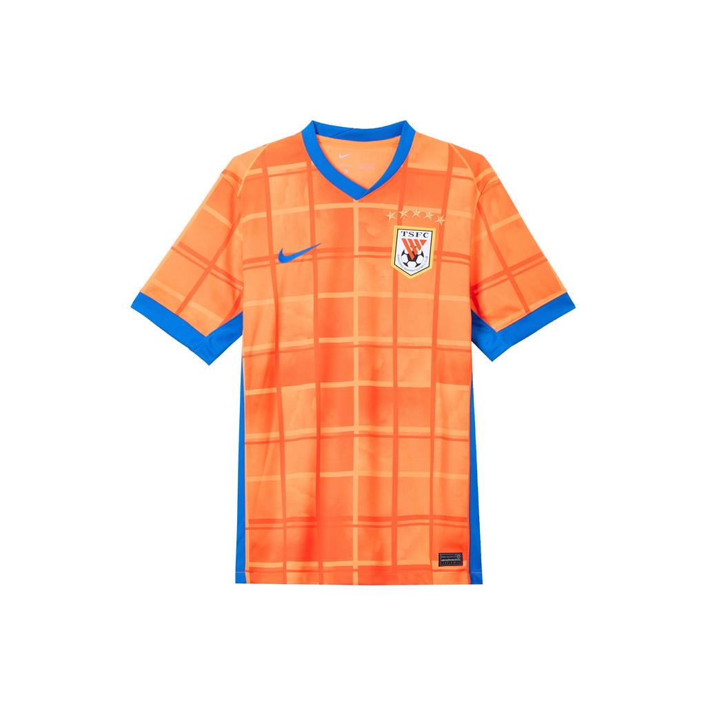 Nike Dri-Fit Шаньдун Тайшань Быстросохнущая Удобная Модная Универсальная Футболка с коротким рукавом Мужская одежда Ярко-оранжевый Королевский синий HM6171-819