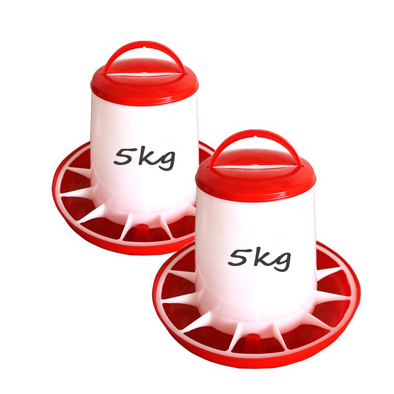 5kg Lid Chicken feeding bucket Farming tool Pheasant Quality Chickens ducks and quail dove Bird Feeder Safe hanging flat