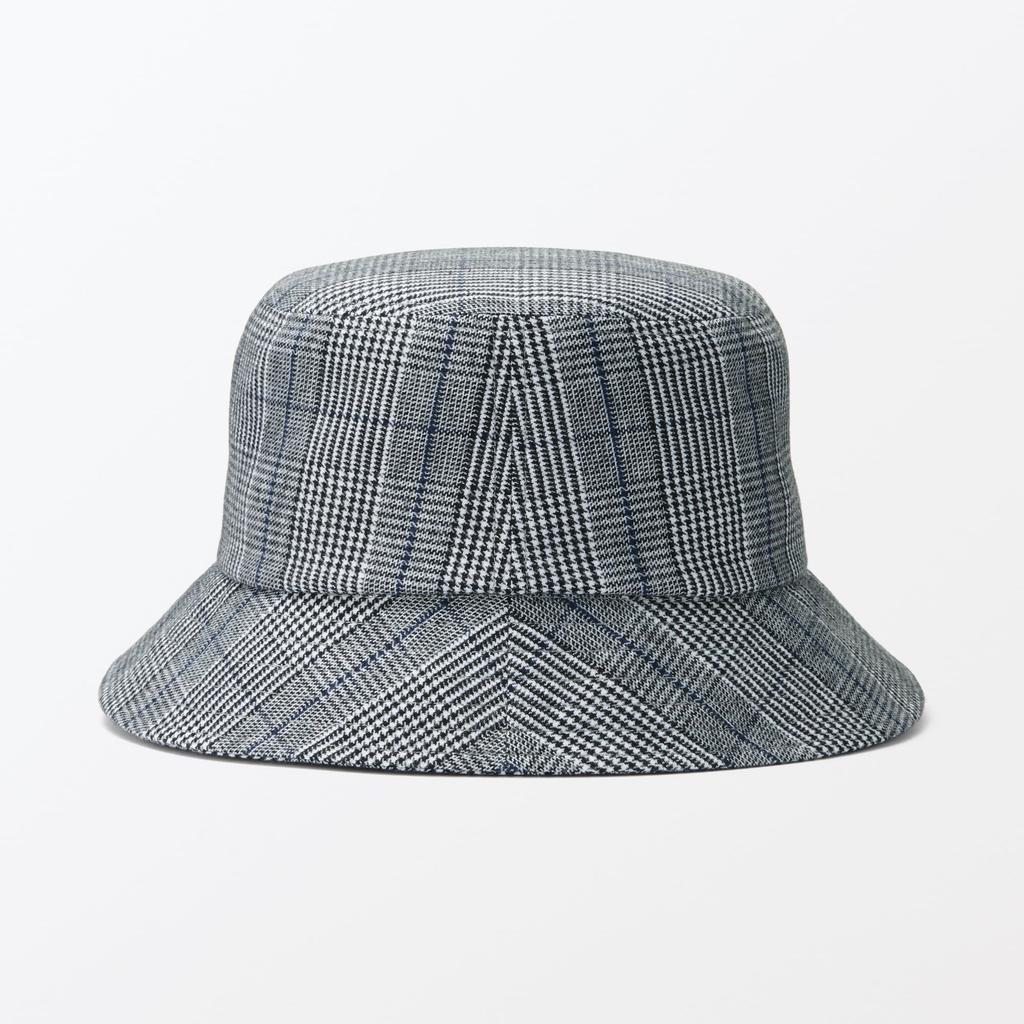 MUJI шляпа из матовой фланели, панама унисекс для взрослых DB0QKA3A серая клетка 56,5-59 см