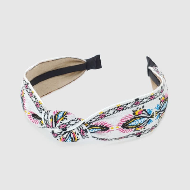 LALA Импортное кружево Этническая повязка для волос - БЕЛАЯ