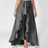 Ladies Casual Double Layer Wide Leg Irregular Ruffle Long Pants Summer Casual Elastic High Waist A-Line Dresses New