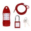 2m6.56ft Cable Lockout Fish Shaped Hasp 38mm Padlock Set Stainless Steel for Chemical Industry