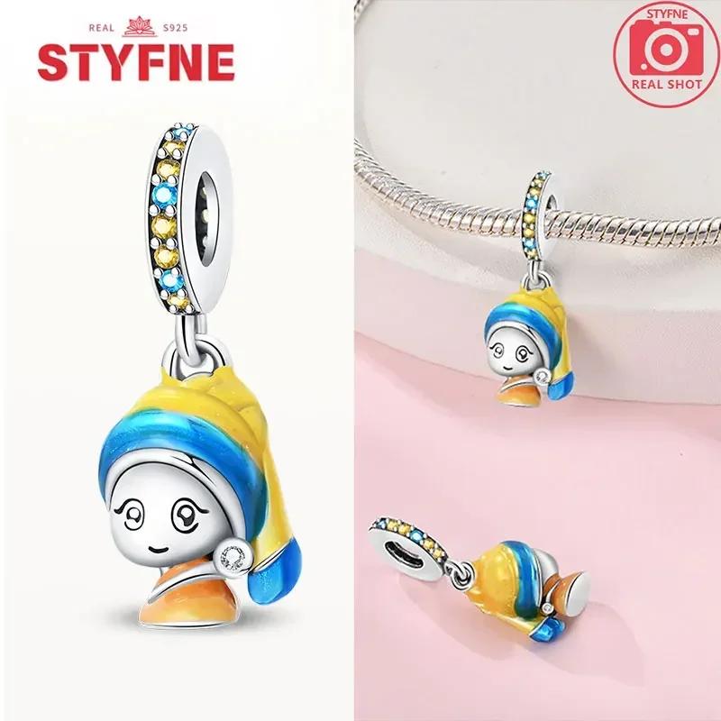 Медьоригинал Звездное небо Подсолнух Зеленое пшеничное поле Масляная живопись Подвески Бусины Для женщин DIY Изящные украшения Подарок