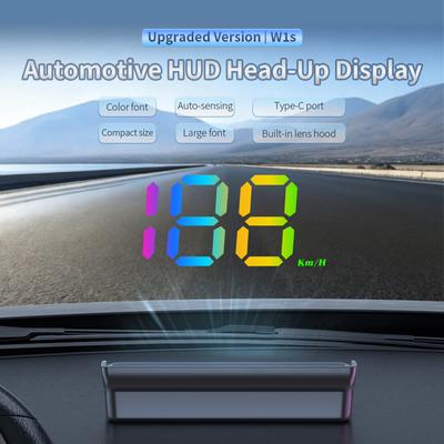 Автомобильный HUD-дисплей Универсальный GPS HUD Цифровой спидометр Автоматическая регулировка яркости Измеритель скорости для автомобилей Подходит для всех транспортных средств