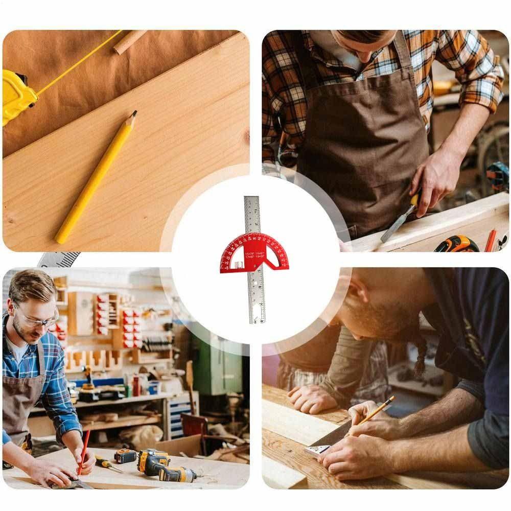 0-180 Degrees Construction Protractors 8/12 Inch Angle Ruler Angle Protractor Woodworking
