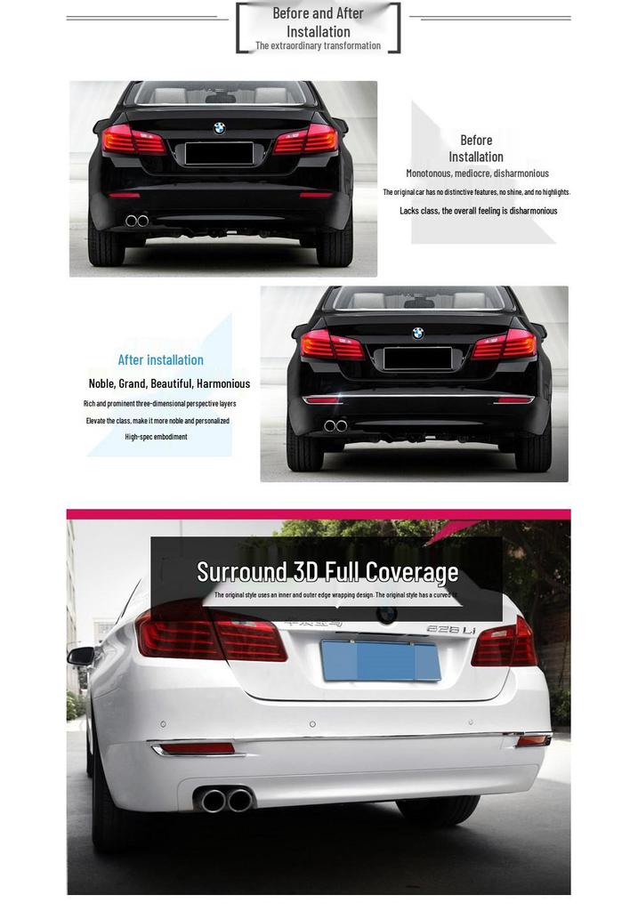 Декоративная накладка на задний бампер BMW 5 серии F18 (2014-2017) - Модели 525, 528li