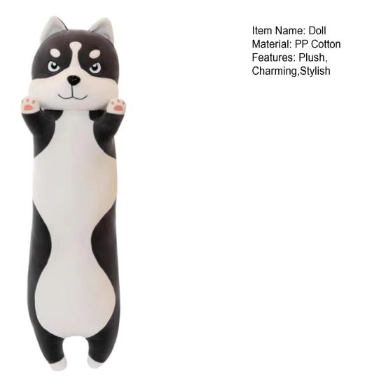 Husky Plush Doll  Soft Stuffed Animal 110/130cm Long Fluffy Dog Pillow Decorative Animal Shape Cushion for Waist And Back Support
