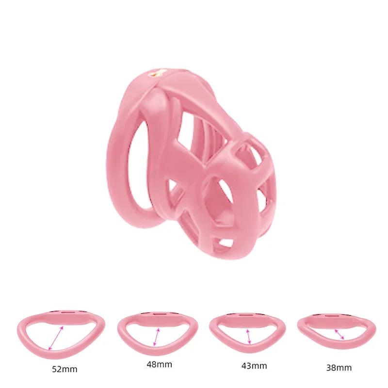 LUST Chastity Men's Lock Chaste Vessel Black Light Pvc Penile Ring Snap Ring Multi Size Cage SM Sex Toys BDSM 3D Invisible Lock