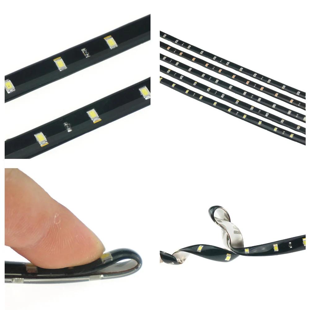 30 см Автомобильная гибкая светодиодная лента 5 светодиодов водонепроницаемая моторная штанга гирлянда дневные ходовые огни светодиодные фонари окружающего света атмосферные лампы