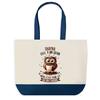 Sac Shopping - PLANETEE - Shayna - Motif Chouette - Bleu - Coton 40×45 Cm