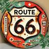 Винтажная металлическая табличка Route 66, Настенный декор для гостиной
